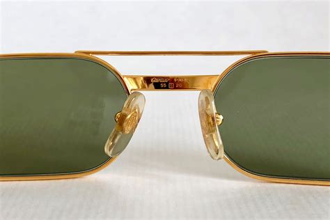 Vintage Cartier Sunglasses 80's Must Louis Golden Lunette Brille 